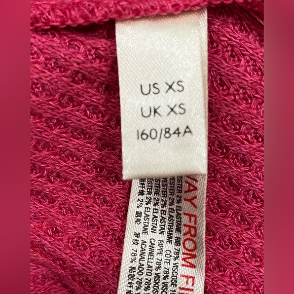 Anthropology Saturday Sunday Long Sleeve Top Oversized in Raspberry/ Pink XS - Picture 8 of 10